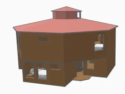 Octagon House 1-64 S Scale 3D print model