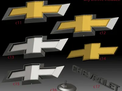 Chevrolet logo car brand for 3D printer or CNC router 3D print model