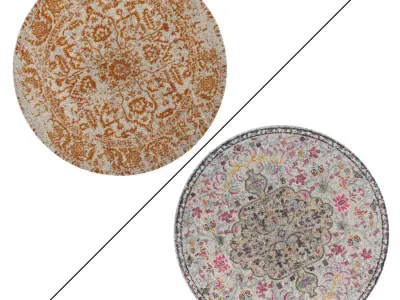 Round Rug Set 193 3D model