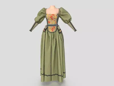 XVII CENTURY DRESS 3D model