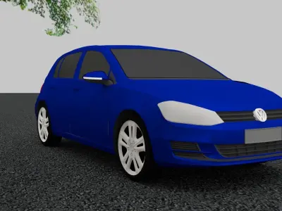 VW Golf 7  Low-poly 3D model