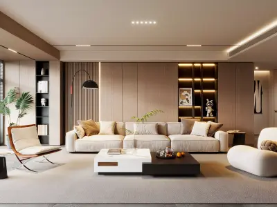 Modern living room 3D model  3D model