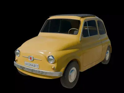 Fiat 500 Low-poly 3D model