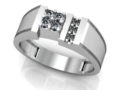 men daimond ring 3D print model