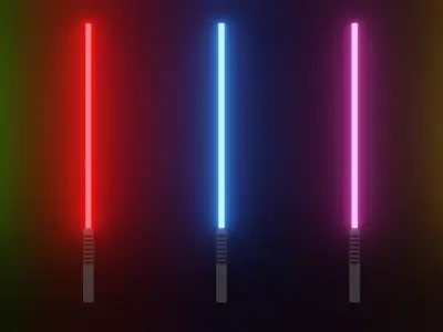 Lightsabers Free low-poly 3D model