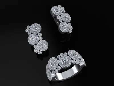 Ring and Earrings 167 3D print model