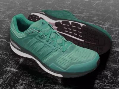 ADIDAS 3D SHOES - AQUAGREEN - SUPERNOVA Low-poly 3D model
