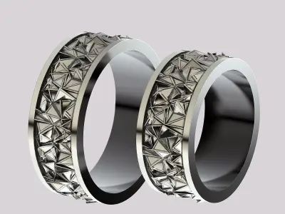 Spiky ring  gold jewelry printable 3D model 3D print model