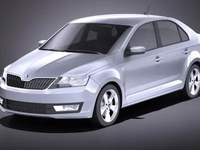 Skoda Rapid 2016 VRAY 3D model