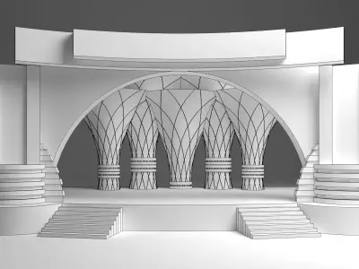 Modern Wedding Stage 3D model buy