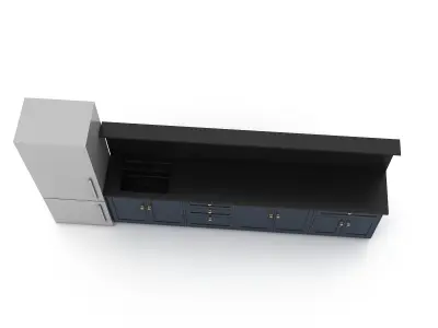 3D modern kitchen design 03 model Low-poly 3D model