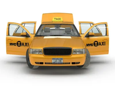 Generic Yellow Taxi Rigged 3D model