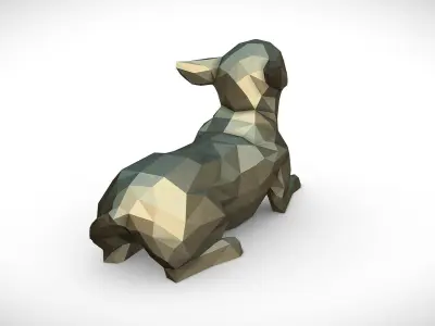 Chihuahua figure low poly 3D print model