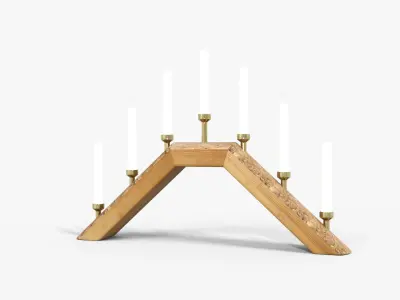 Wooden candle holders  Low-poly 3D model