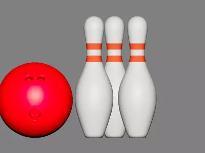 Bowling ball and pin 3D model purchase