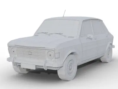 Zastava 101 Red Car Low Poly Low-poly 3D model