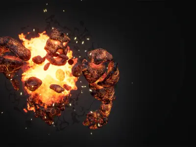 Hell Golem Destroyer Low-poly game engine ready 3D model Low-poly 3D model