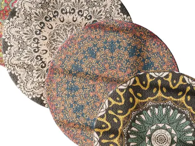round carpet 5 3D model