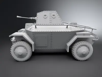 Csaba Armored Car  Scale model 3D print model