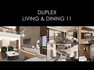 LUXURY DUPLEX LIVING DINING AND KITCHEN INTERIOR 11 Low-poly 3D model