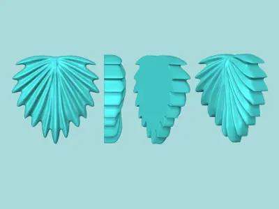 Chinese Fan Palm Leaf - Silicone Mold Maker - Template 3D print model