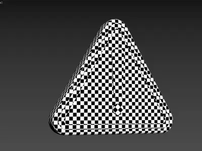 Warning sign Low-poly 3D model