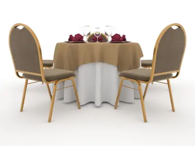 Banquet Table and Chair 16 3D model