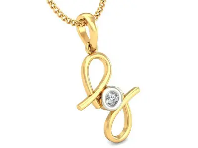 Solitaire Women Pendant 3dm STL OBJ FBX Renders Details 3D print model 36