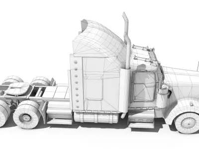 American truck Style Lowpoly Low-poly 3D model