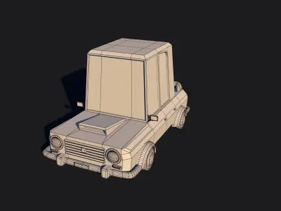 Low poly car model TE-058 Low-poly 3D model