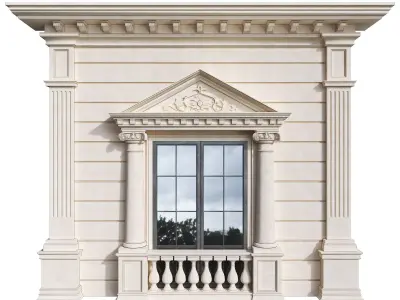 Classic Facade Element Low-poly 3D model purchase