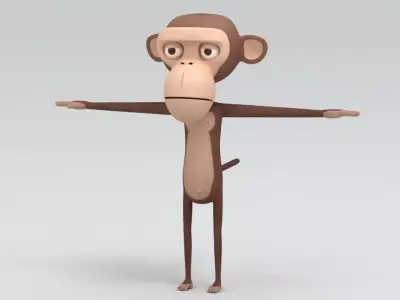 Cartoon monkey 3D model