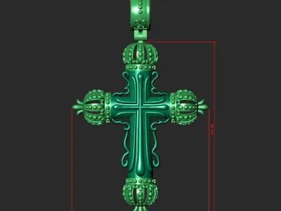 CROSS WITH CROWNS 3D print model