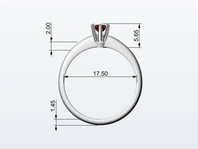Ring 6 prong 3D print model