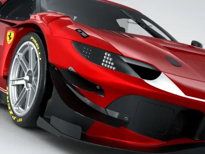 2023 Ferrari 296 GT3 Racecar High Quality 3D model