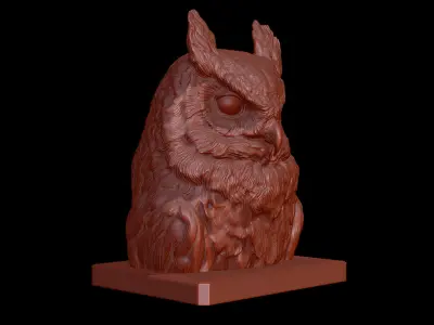 Owl head 3D print model