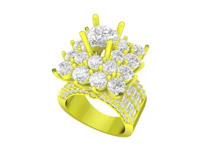 7052 luxury hongkong diamond women ring  3D print model