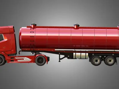 XG Truck with Tanker Trailer 3D model