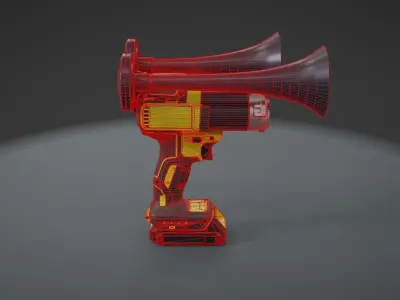 Dewalt Train Horn Low-poly 3D model