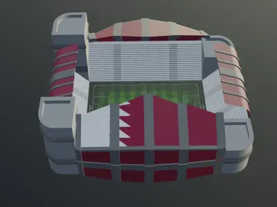 Football Stadium - Qatar Low-poly 3D model