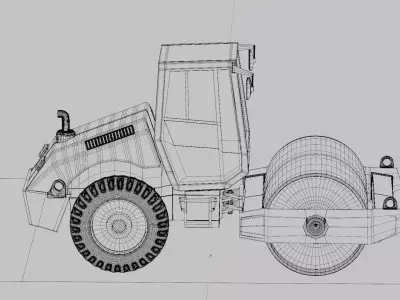 Road roller 3D model