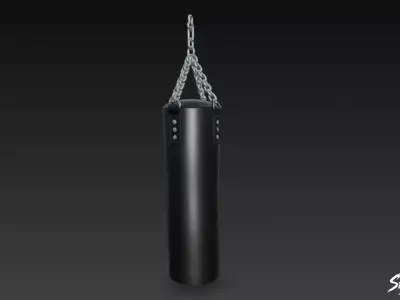 Black Heavy Bag Low-poly 3D model
