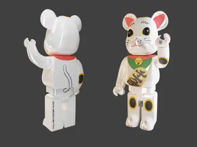 neko blessing bearbrick size 1000 3 in 1 3D model