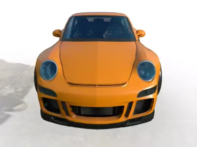 porsche 911gt3 cartoon car  Low-poly 3D model