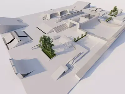 Skatepark-Skate Park PACK 3D model