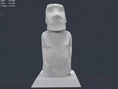 Moai Easter Island Rock Giant Sculpture 3D model