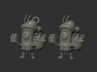 christmas decor planton baserelife 3D print model