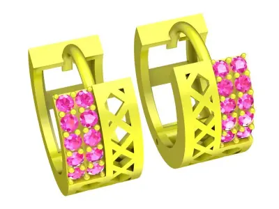 6105 Luxury Korean Diamond Earrings 3D print model