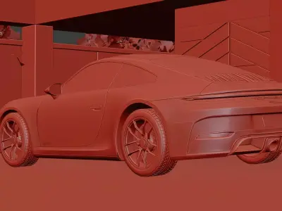Luxury Driveway 3D Model Low-poly 3D model