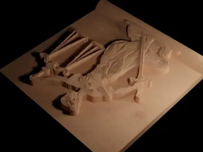 Scales of Justice Sandcasting Bas High Relief CNC 3D print model